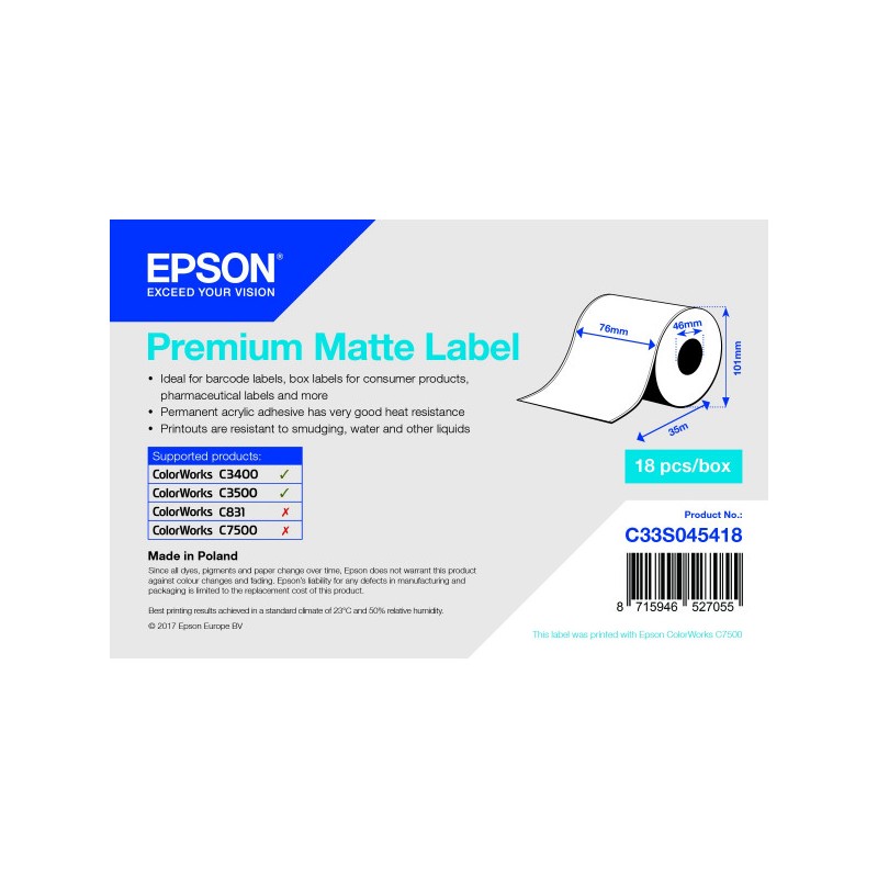 Epson S045418 eredeti címketekercs