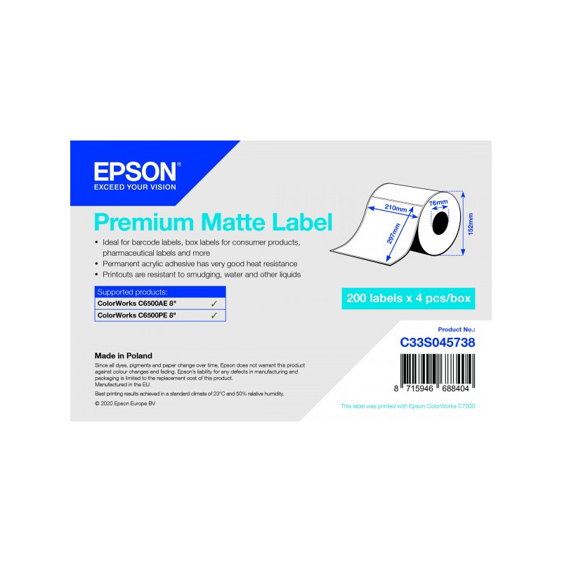 Epson S045738 eredeti címketekercs