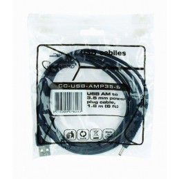 Gembird CC-USB-AMP35-6 USB AM to 3.5mm Power Plug cable 1,8m Black