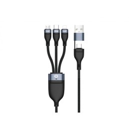 Conceptronic  ETTA05B15 3-in-1 60W Fast Charging Data Cable 1,5m Black