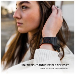 FIXED mágneses szilikon óraszíj Apple Watch 42/44/45/46/49mm-hez, fekete