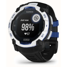 Garmin Instinct 3 50mm Solar Whitestone with Black/Bolt Blue Band