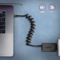 AXAGON BUCM-CM10TB Twister USB-C  USB-C Cable 0,6m Black