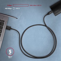 AXAGON BUCM3-AM20AB Speed USB-C  USB-A 3.2 Gen 1 Cable 2m Black