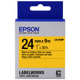 Epson LK-6YBP pasztel sárga alapon fekete eredeti címkeszalag