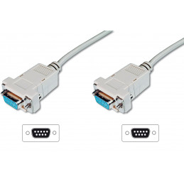 Assmann AK-610100-030-E soros kábel 3m DB-9 Beige