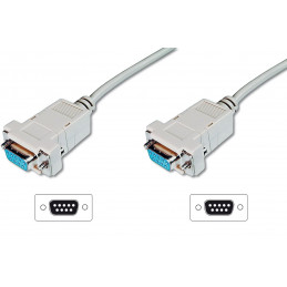 Assmann AK-610100-030-E soros kábel 3m DB-9 Beige