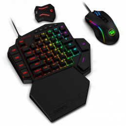 Redragon K585 One-handed RGB Gaming Keyboard Blue Switch and M721-Pro Mouse Combo with GA200 Converter for Xbox One/PS4/Switch/P
