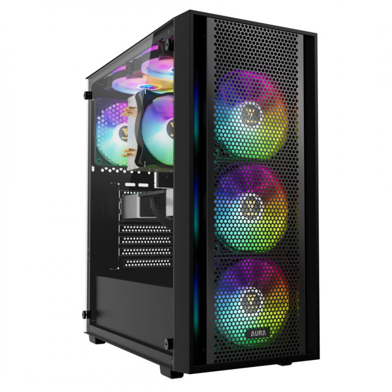 Gamdias Aura GC2 Elite ARGB Tempered Glass Black
