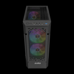 Gamdias Aura GC7 ARGB Tempered Glass Black