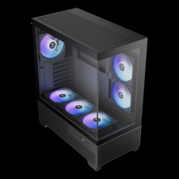Gamdias Aura GC12 ARGB Tempered Glass Black