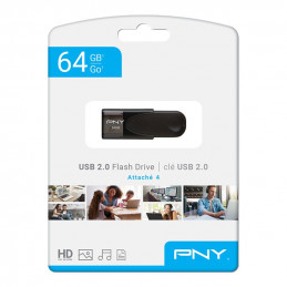 PNY 64GB Attaché 4 USB 2.0 Black