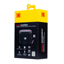 Kodak BRIXBK2 Soundbrix Mini Bluetooth Coloured Portable Two Speakers Black