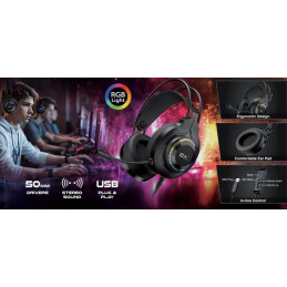 Genius HS-GX580U Gaming Headset Black