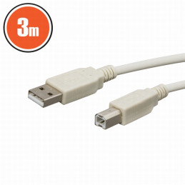 Delight USB-A  USB-B 2.0 cable 3m Grey