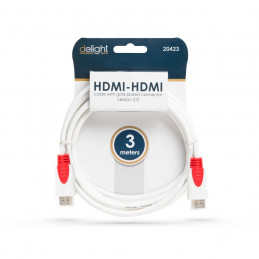 Delight Jelkábel HDMI-HDMI 2.0 3D aranyozott  Am/Am 3m White