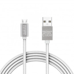 Delight MicroUSB Adatkábel LED 1m White