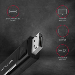 AXAGON RVC-DPC USB-C  DisplayPort cable 1,8m Black