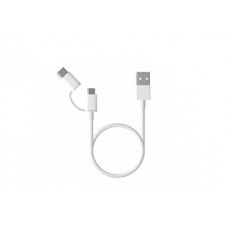 Xiaomi Mi 2 in 1 USB cable microUSB/USB Type-C 0,3m White