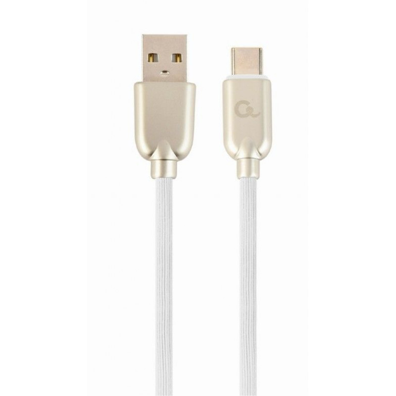 Gembird CC-USB2R-AMCM-2M-W Premium rubber Type-C USB charging and data cable 2 m White
