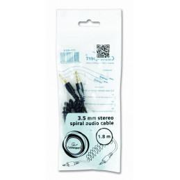 Gembird CCA-405-6 3.5mm stereo spiral audio cable 1,8m Black