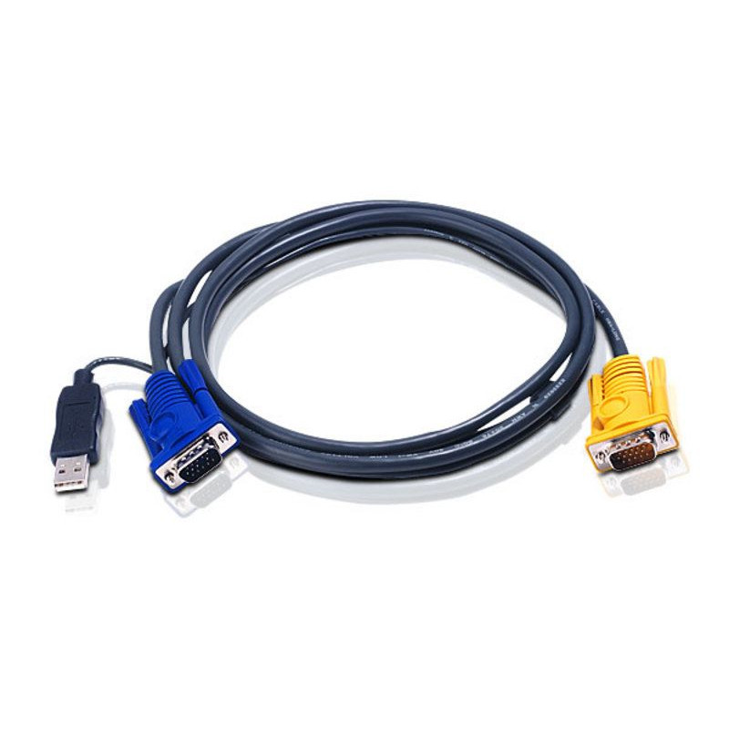 ATEN USB KVM Cable with 3 in 1 SPHD and built-in PS/2 to USB converter 3m Black