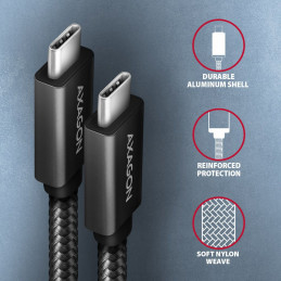 AXAGON BUCM32-CM20AB Speed+ USB-C  USB-C 3.2 Gen 2 Cable 2m Black