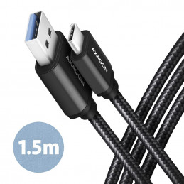 AXAGON SPEED USB-C  USB-A 3.2 Gen 1 Cable 1,5m Black