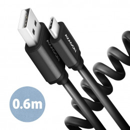 AXAGON BUCM-AM10TB Twister USB-C  USB-A Cable 0,6m Black