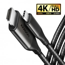 AXAGON RVC-HI2MC USB-C - HDMI 2.0 adapter 4K/60Hz Aluminum 1,8m cable Black
