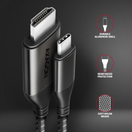 AXAGON RVC-HI2MC USB-C - HDMI 2.0 adapter 4K/60Hz Aluminum 1,8m cable Black