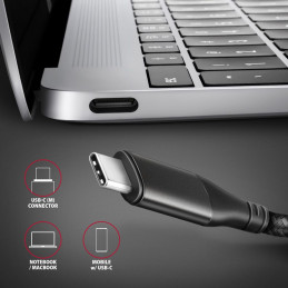 AXAGON RVC-HI2MC USB-C - HDMI 2.0 adapter 4K/60Hz Aluminum 1,8m cable Black