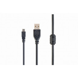 Gembird CCF-USB2-AM5P-6 USB 2.0 A- MINI 5PM cable with ferrite core 1,8m Black
