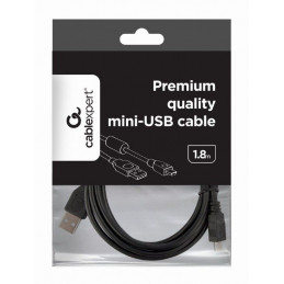 Gembird CCF-USB2-AM5P-6 USB 2.0 A- MINI 5PM cable with ferrite core 1,8m Black