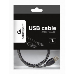 Gembird CCP-MUSB2-AMBM- micro USB cable 2.0 AM-MBM5P 1m Black