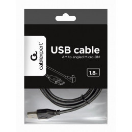 Gembird CCP-MUSB2-AMBM90-6 micro USB cable 2.0 AM-MBM5P angled 90 1,8m Black