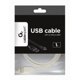 Gembird CCP-MUSB2-AMBM-W micro USB 2.0 cable AM-MBM5P 1m White