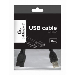 Gembird CCP-USB2-AMAF-0.15M USB 2.0 A- A-socket cable 0,15m Black