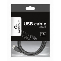 Gembird CCP-USB2-AMAF-6 USB 2.0 A- A-socket 6ft cable 1,8m Black
