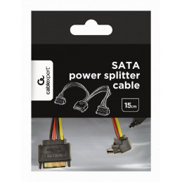 Gembird CC-SATAM2F-02 cable power SATA 15 pin - 2x SATA HDD angled connectors 0,15m