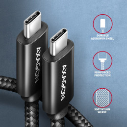 AXAGON BUCM2-CM15AB CHARGE USB-C  USB-C Cable 1,5m Black