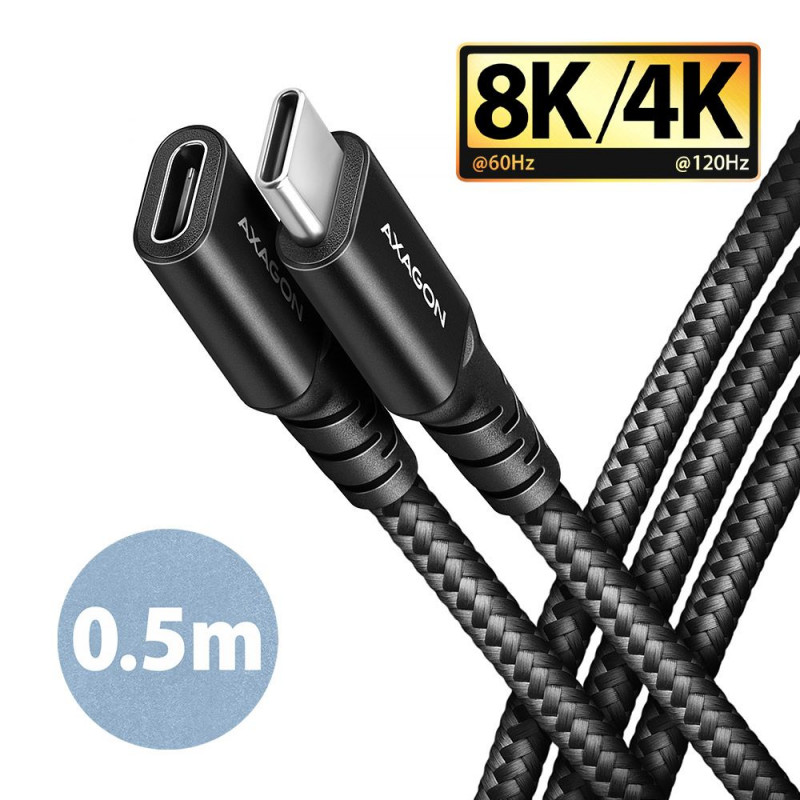AXAGON BUCM32-CF05AB SPEED+ USB-C  USB 20GBPS EXTENSION CABLE 0.5m Black