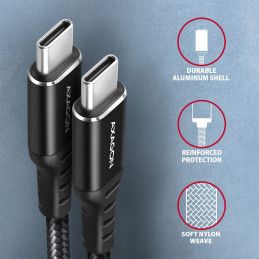 AXAGON BUCM-CM15AB HQ USB-C  USB-C Cable 1.5m Black