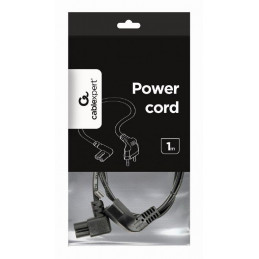 Gembird PC-184L Power cord (C7), angled connectors 1m Black