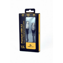 Gembird CCBP-USB3-CMCM100-1.5M Premium USB 3.2 Gen 2x2 Type-C charging & data cable 1,5m Black