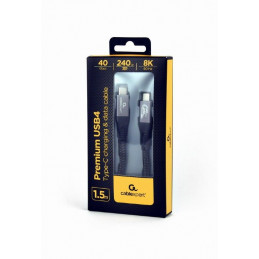 Gembird CCBP-USB4-CMCM240-1.5M Premium USB 4 Type-C charging and data cable 1,5m Black