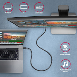 AXAGON BUCM32-CM15AB SPEED+ USB-C  USB-C 20Gbps cable 1,5m Black
