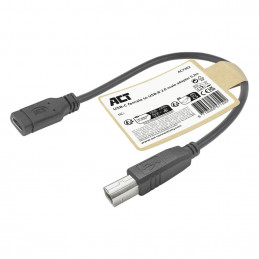 ACT USB Type-C female to USB-B 2.0 printer adapter cable 0,2m Black