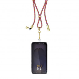 Intenso Cell Phone Charging Lanyard Cable 1,65m Neon Mix