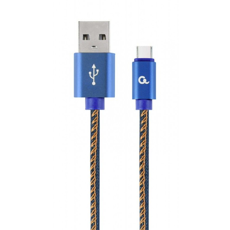 Gembird CC-USB2J-AMCM-2M-BL Premium jeans (denim) Type-C USB cable with metal connectors 2m Blue
